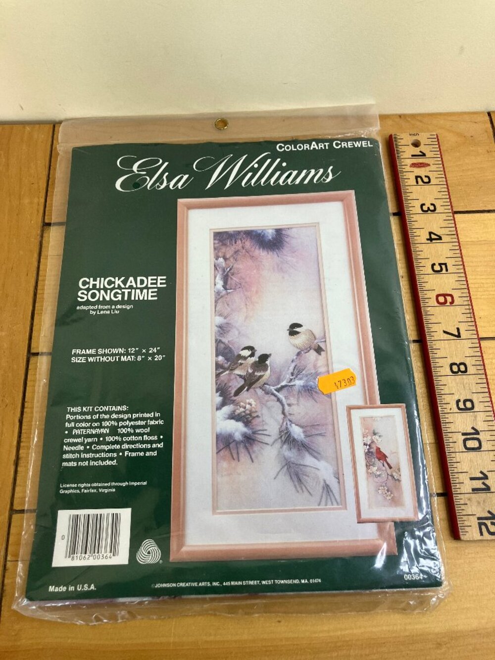 Chickadee Songtime ColorArt Crewel Embroidery Kit Elsa Williams 00364